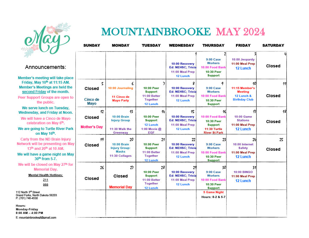 Mountainbrooke Fargo ND Calendar of Events